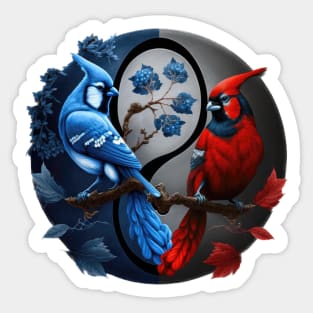 Blue Jay Red Cardinal image Sticker